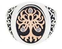 Anello Albero Della Vita 925 Donna in Argento Diamante 6A-ADV-8